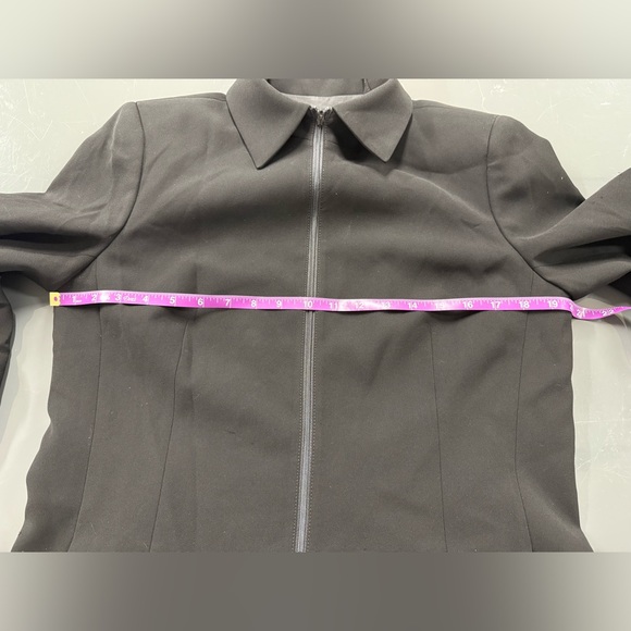 Lafayette 148 NY New York Zip Down Blazer Jacket Black Size 10 - Picture 5 of 10